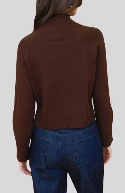 Blu Pepper Turtleneck Cozy Sweater In Brown