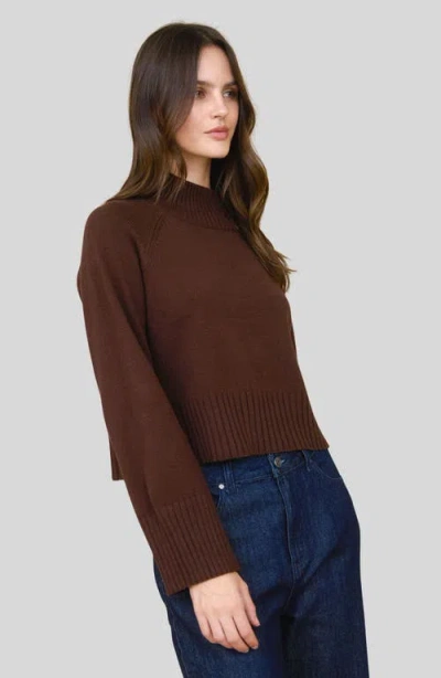 Blu Pepper Turtleneck Cozy Sweater In Brown