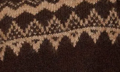 Blu Pepper Fair Isle Crewneck Sweater In Brown