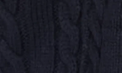 Blu Pepper Stripe Trim Cable Stitch Cardigan In Blue