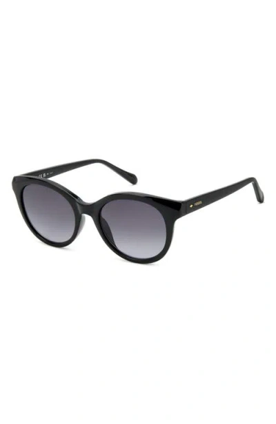 Fossil 53mm Gradient Round Sunglasses In Black