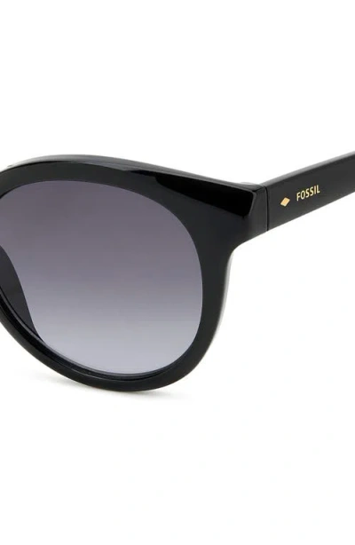 Fossil 53mm Gradient Round Sunglasses In Black