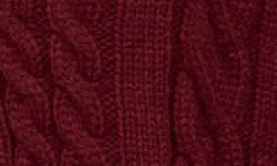 Blu Pepper Stripe Trim Cable Stitch Cardigan In Burgundy