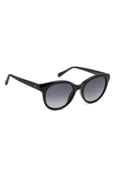 Fossil 53mm Gradient Round Sunglasses In Black