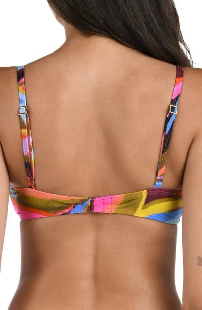 La Blanca Tropic Waves Twist Front Bikini Top In Multi