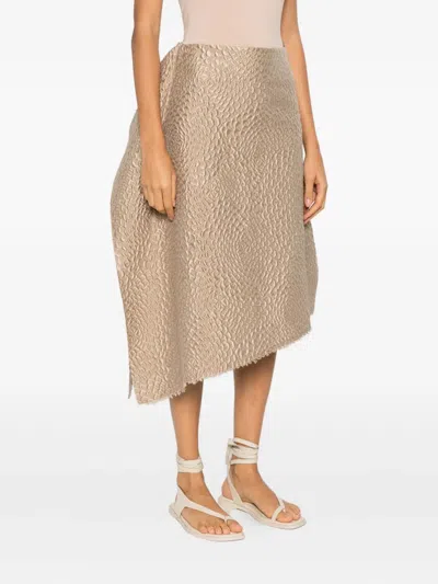 Niccolò Pasqualetti Collage Asymmetric Midi Skirt In Neutral