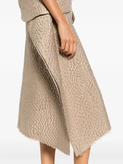 Niccolò Pasqualetti Collage Asymmetric Midi Skirt In Neutral