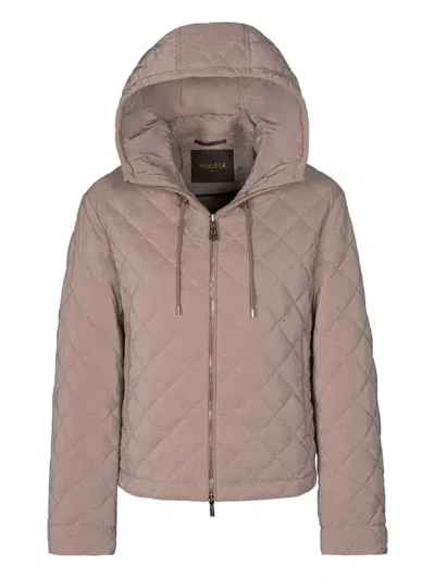 Moorer Armidya-dos Hooded Quilted Jacket In Neutral