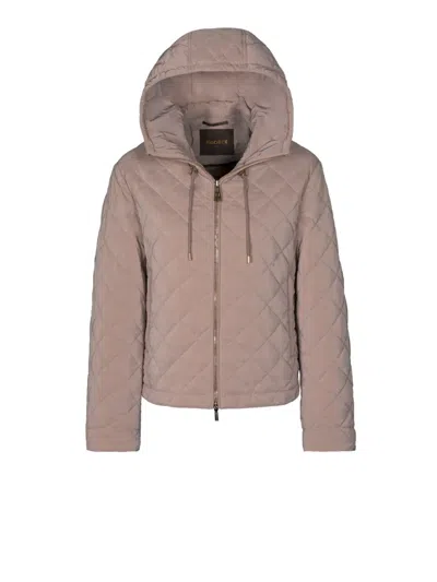 Moorer Armidya-dos Hooded Quilted Jacket In Neutral