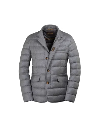 Moorer Zayn-l Padded-design Jacket In Gray
