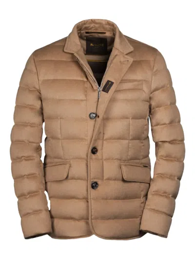 Moorer Zayn-ca5 Buttoned Padded Jacket In Brown