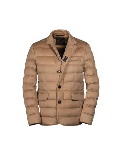 Moorer Zayn-ca5 Buttoned Padded Jacket In Brown