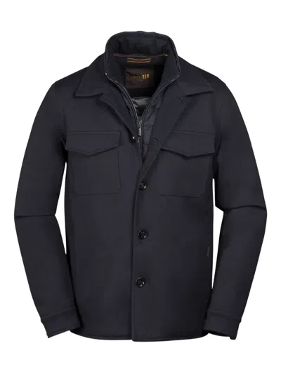 Moorer Torquato-tz Button Flap Pocket Jacket In Blue