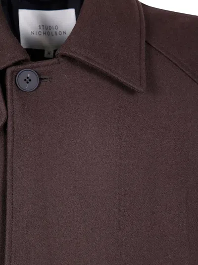 Studio Nicholson Cabo Button Coat In Brown