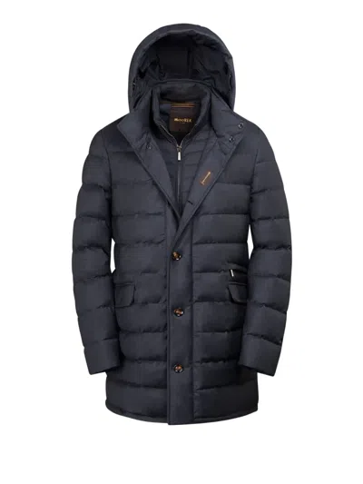 Moorer Calandri-ll Padded-design Jacket In Blue