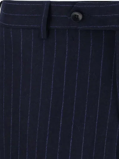 Gi Capri Pinstripe Button Wool Suit In Blue