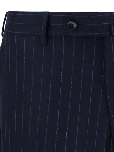 Gi Capri Pinstripe Button Wool Suit In Blue