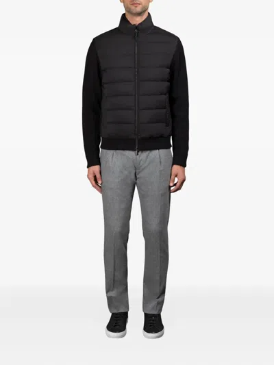 Moorer Lanzi-s3z Padded Zip Jacket In Black