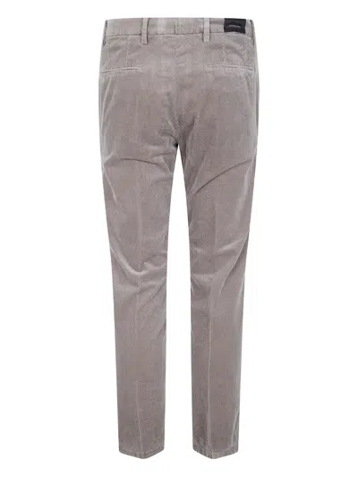 Michael Coal Button Corduroy Trousers In Gray