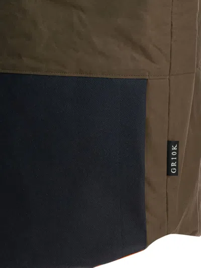 Gr10k Zip Colour-block Jacket In Brown