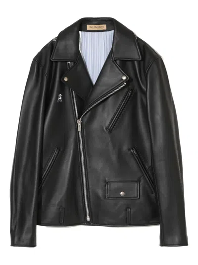 Undercover Leather Biker Jacket In Black