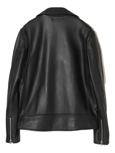 Undercover Leather Biker Jacket In Black