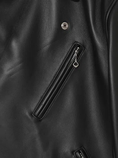 Undercover Leather Biker Jacket In Black