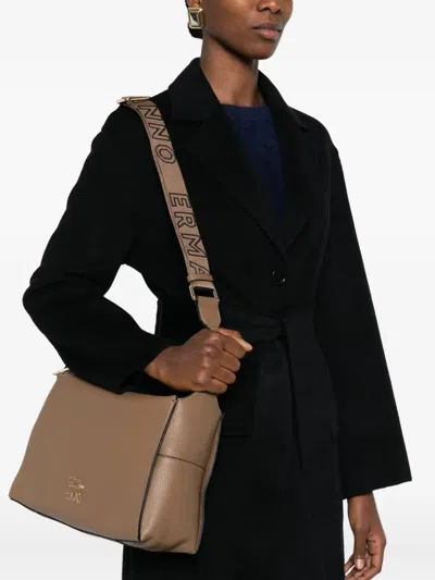Ermanno Firenze Logo-strap Tote Bag In Brown