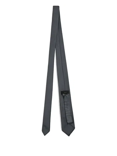 Brioni Herringbone Wool Tie In Black