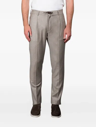 Moorer Anton-ff Pleated Trousers In Brown