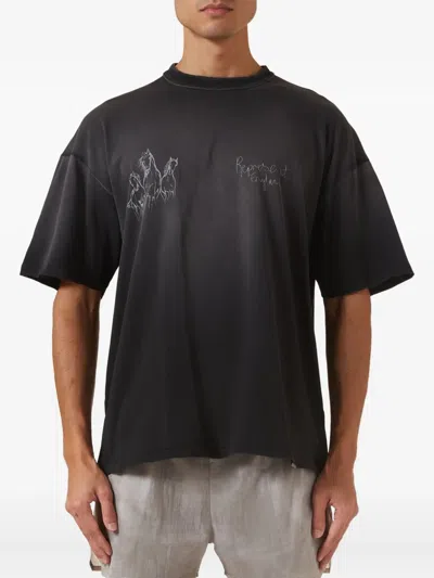 Represent Hand Drawn Thoroughbred T-shirt In Black
