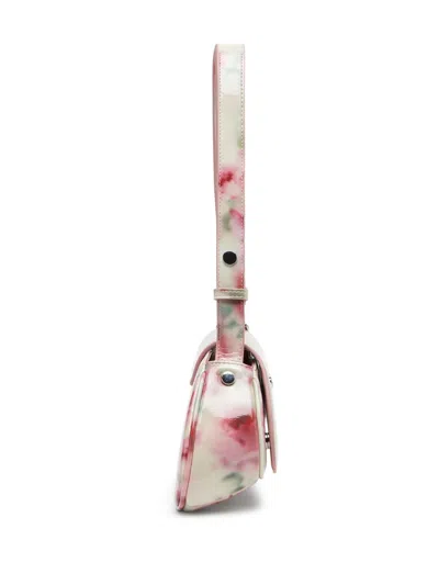 Diesel Play-shoulder Bag In Printed Glossy Pu In White
