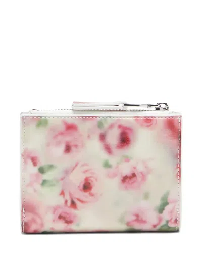 Diesel Floral-print Zip-fastening Wallet In White