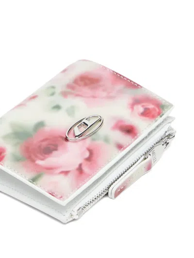 Diesel Floral-print Zip-fastening Wallet In White