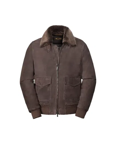 Moorer Antenore-ur Collar Pocket Jacket In Brown