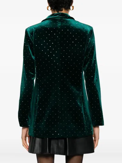 Never Fully Dressed Embellished Velvet Hot Pants In Green