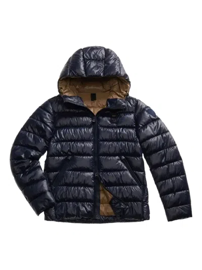 Blauer Zip-fastening Coat In Black