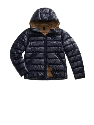 Blauer Zip-fastening Coat In Black