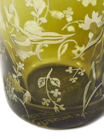 Polspotten Floral-etched Glass Tumblers In Green