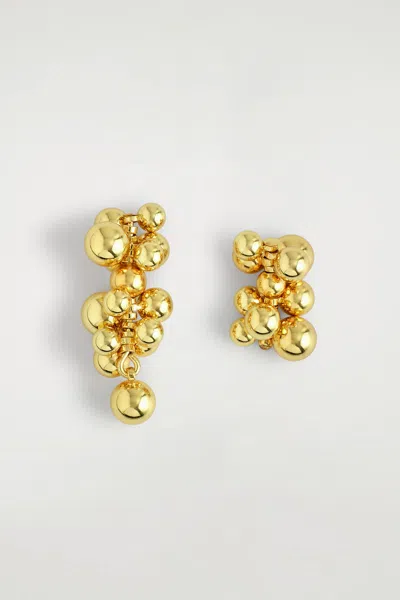 Cos Mismatched Clustered Earrings In Gold
