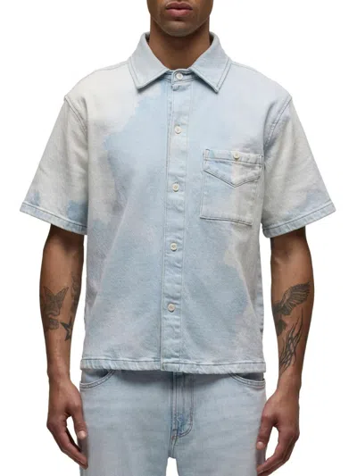 Hudson Jeans Camp Short Sleeve Shirt In Blue
