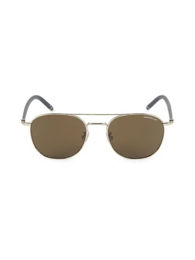 Montblanc Women's 56mm Solid Lens Round Sunglasses In Gold