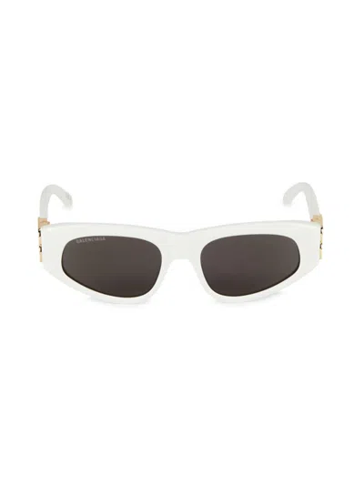 Balenciaga Women's 53mm Solid Lens Rectangle Sunglasses In White