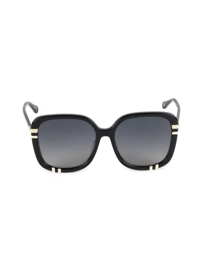 Chloé Women's 59mm Gradient Lens Square Sunglasses In Black