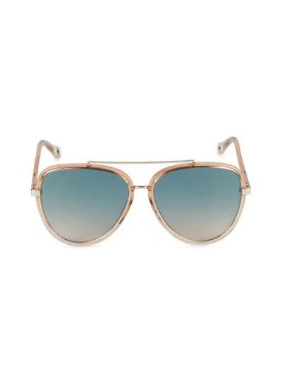 Chloé Women's 58mm Gradient Lens Aviator Sunglasses In Multi