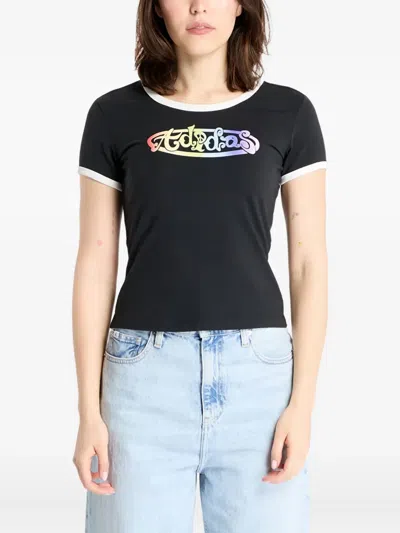 Adidas Originals X Jeremy Scott Graphic-print Slim-fit T-shirt In Black