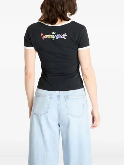 Adidas Originals X Jeremy Scott Graphic-print Slim-fit T-shirt In Black