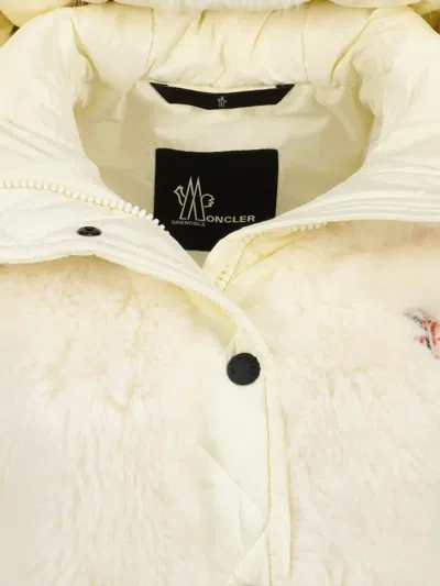 Moncler Shearling Hooded Gilet In White