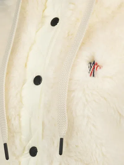 Moncler Shearling Hooded Gilet In White