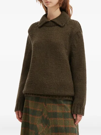 Our Legacy Button-collar Sweater In Brown